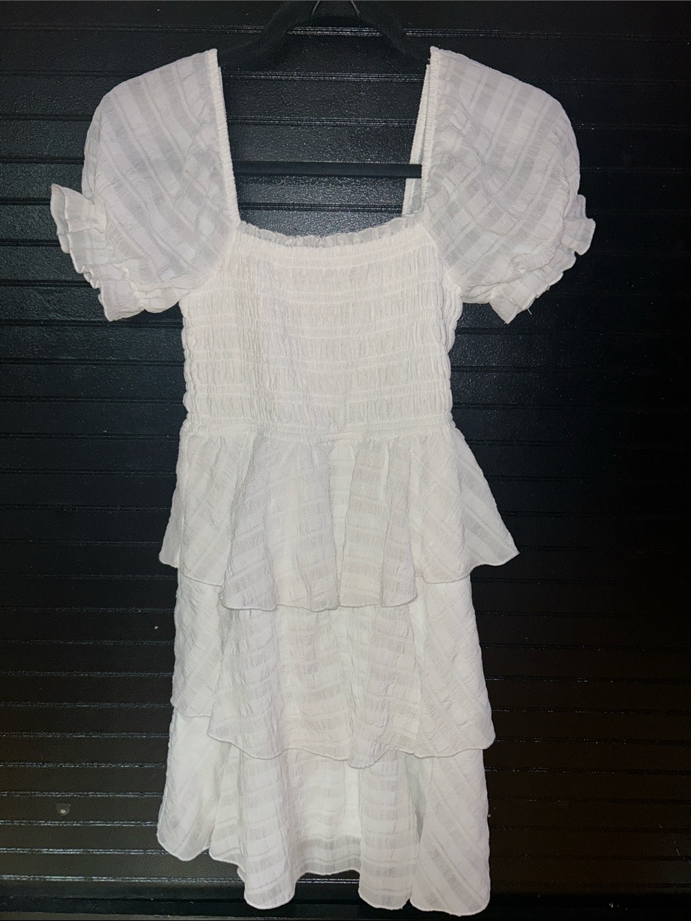 Thirty/Thirty | NWOT White Tiered Puff Sleeve Dress